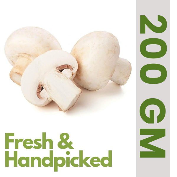 Fresh button Mushroom (Approx. 200 gm)